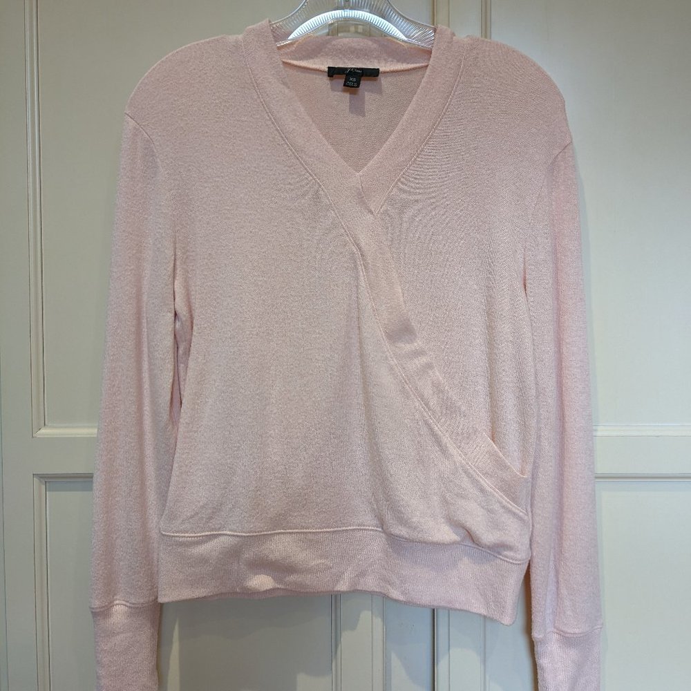 J. Crew Pink Sweater V-Neck Long Sleeves XS
